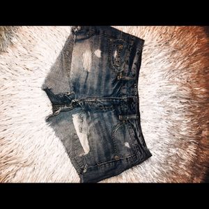 Distressed Denim Shorts